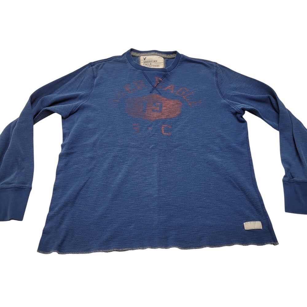 American Eagle Y2k blue long sleeve thermal shirt XL fitted
